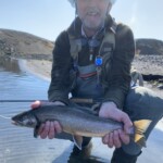 Fisherman holding a Arctic char