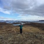 Scenic view of Icelandic landscape with water bodies and mountains, perfect for fish farming insights. Fish farm landscape in Iceland with water bodies and mountains in the distance.